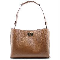 Bolsa Classe Couro Legítimo Texturizada S Feminina - Marrom - 2