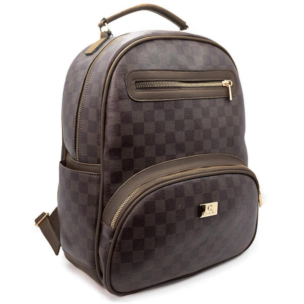 Mochila Casteliê Casual Feminina - Marrom e Dourado - 1
