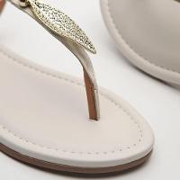 Rasteira Vizzano Detalhe Folha Feminina - Off White - 3