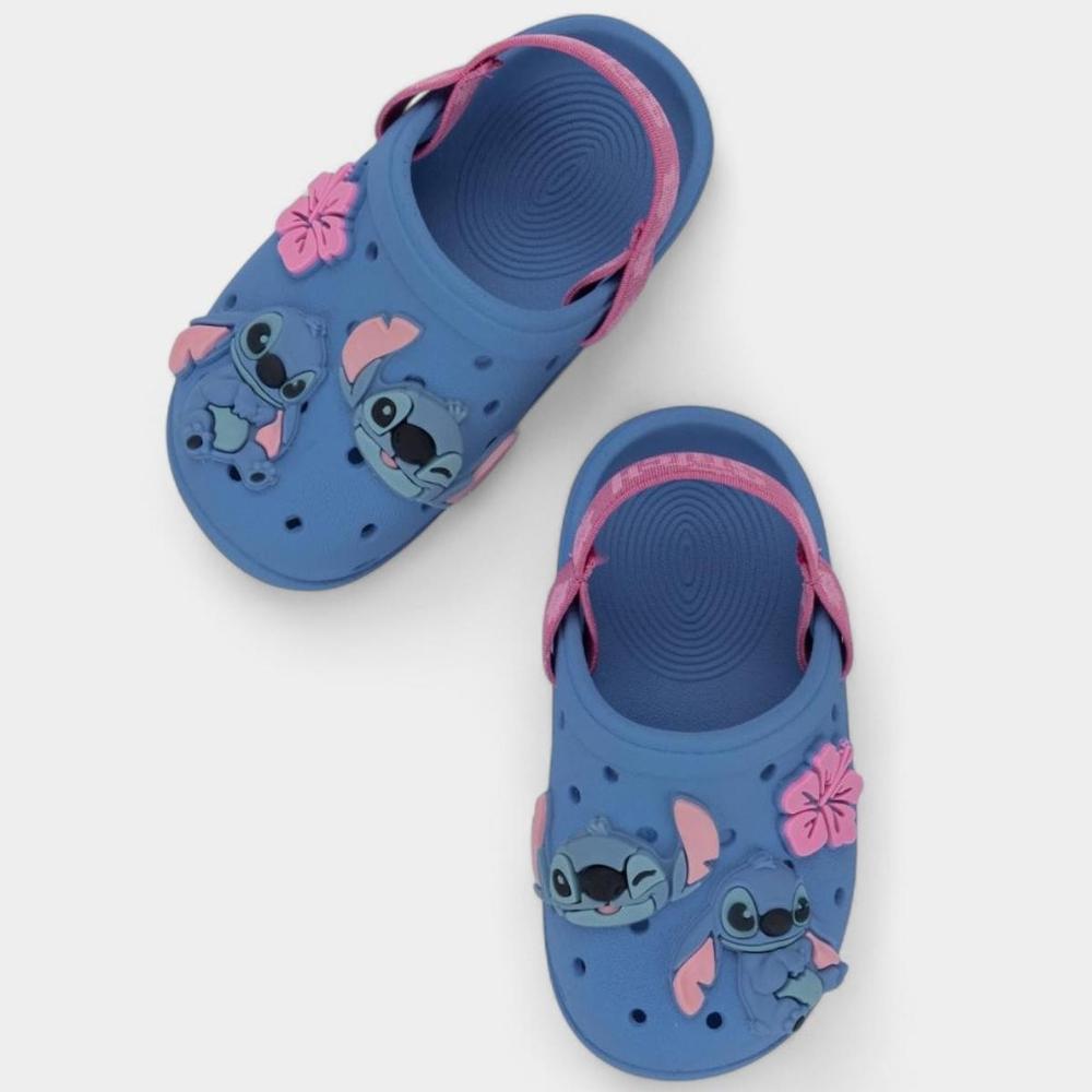 Babuche Infantil Grendene Kids Stitch Menina - Azul e Rosa - 3