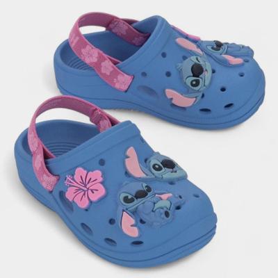 Babuche Infantil Grendene Kids Stitch Menina - Azul e Rosa