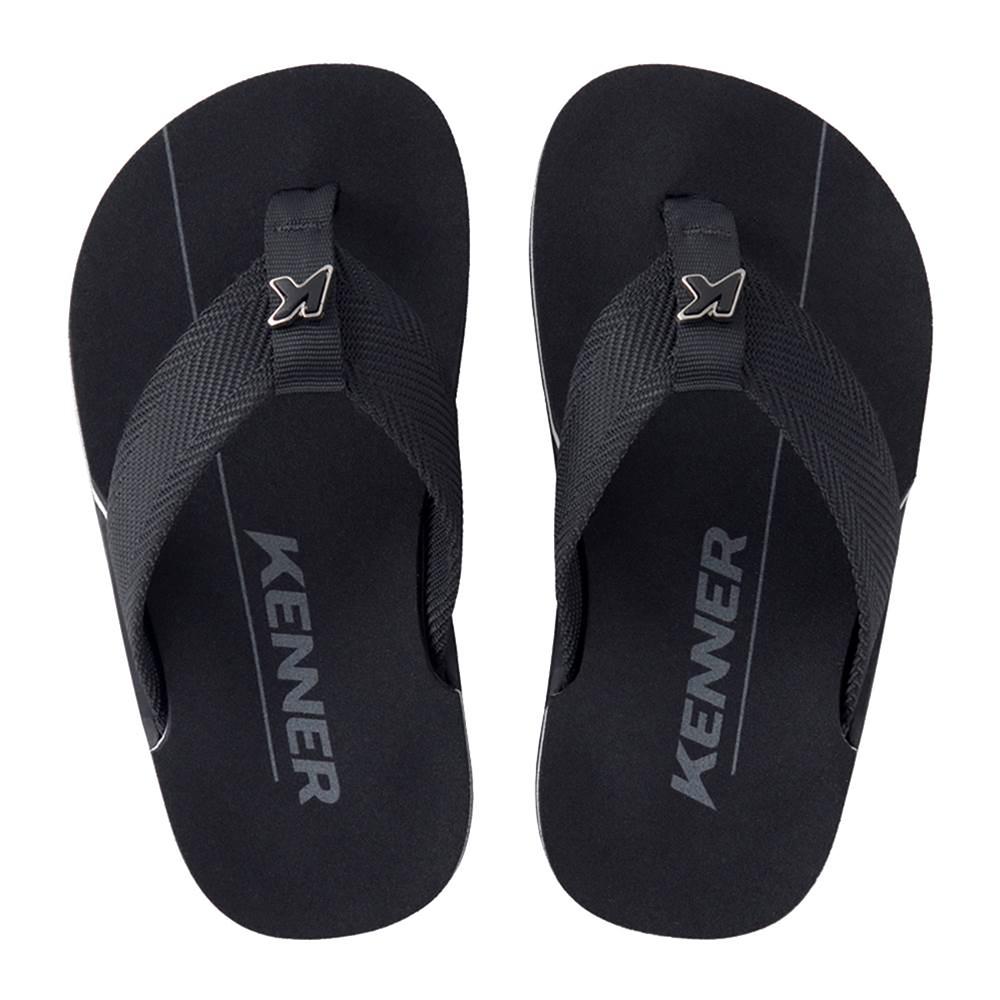 Chinelo Infantil Kenner NK6 Pro - Preto e Branco - 2