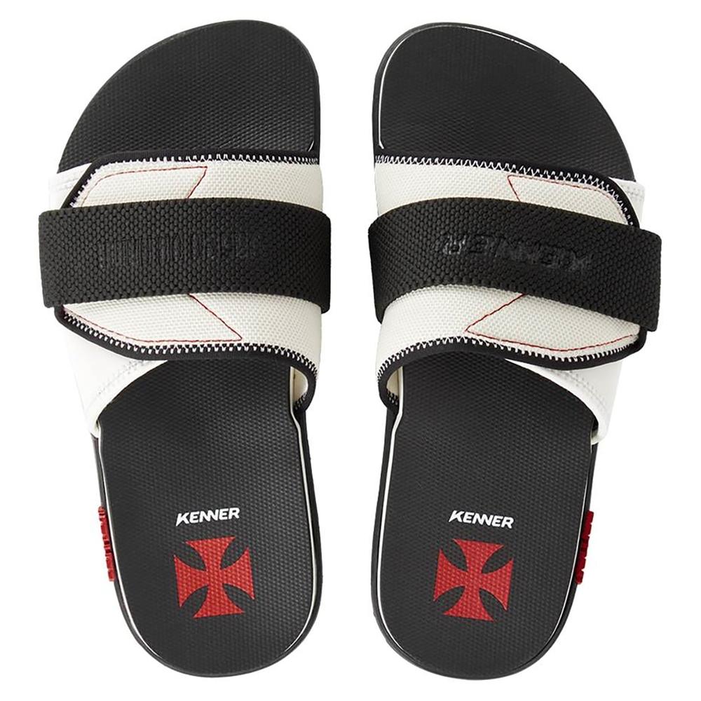 Chinelo Kenner Vasco Kivah Slide Masculino - Preto e Branco - 1
