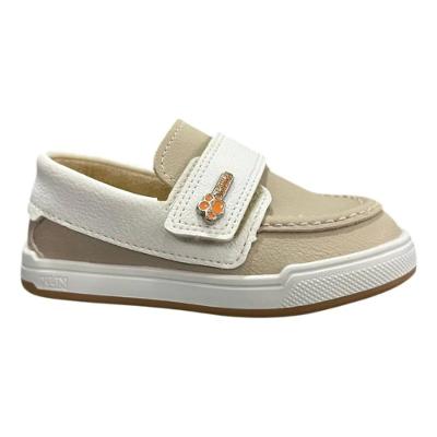 Mocassim Infantil Klin Flyer Menino - Off White e Bege