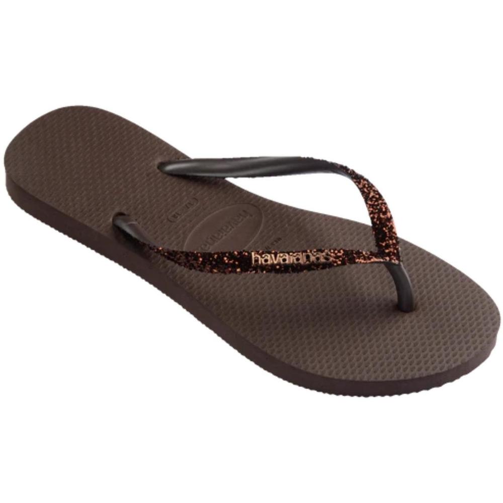Chinelo Havaianas Slim Glitter II Feminino - Marrom - 2