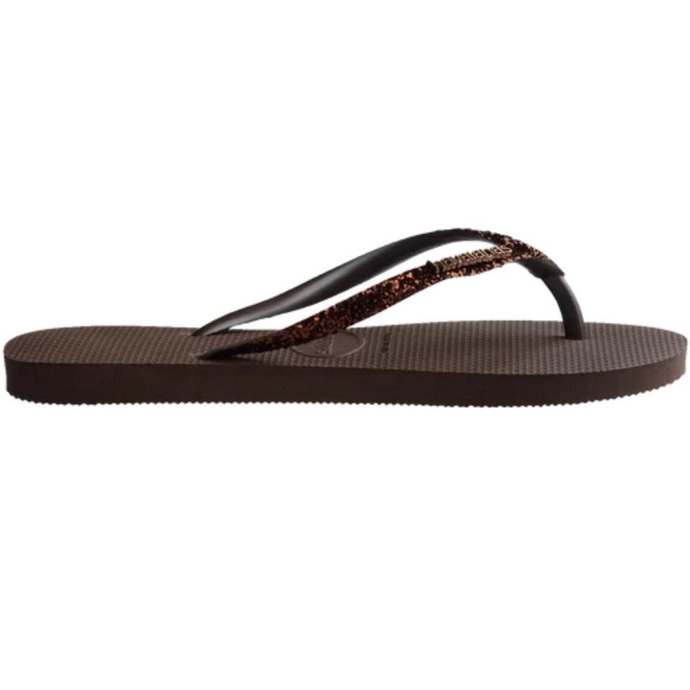 Chinelo Havaianas Slim Glitter II Feminino - Marrom - 3