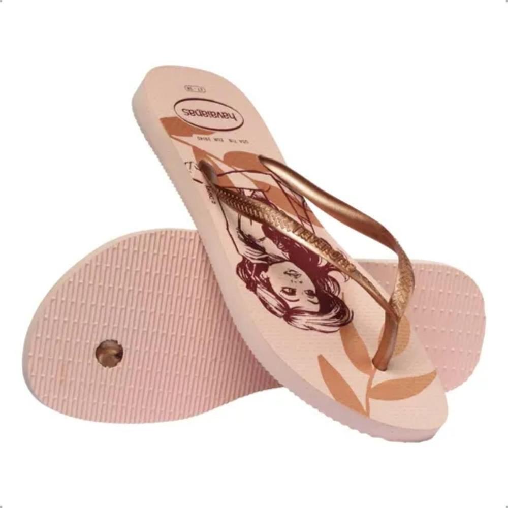 Chinelo Havaianas Slim Princesas Feminino - Rose - 4