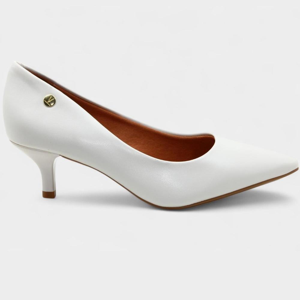 Scarpin Vizzano Salto Baixo Básico Bico Fino Feminino - Off White - 2