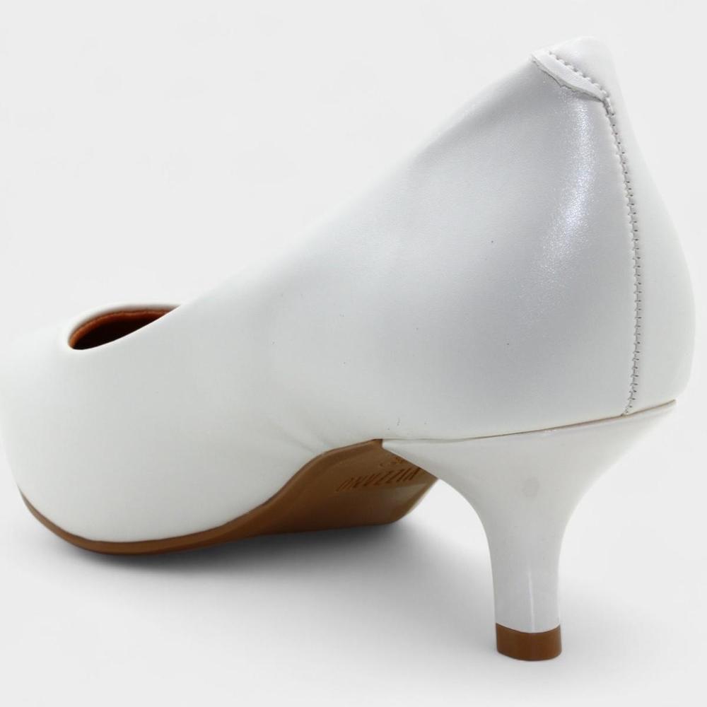 Scarpin Vizzano Salto Baixo Básico Bico Fino Feminino - Off White - 4