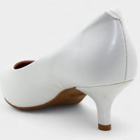 Scarpin Vizzano Salto Baixo Básico Bico Fino Feminino - Off White