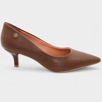 Scarpin Vizzano Salto Baixo Básico Bico Fino Feminino - Marrom Escuro - 2