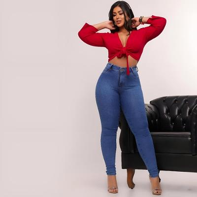 Calça Jeans Vizzary Skinny Cintura Alta Feminina - Azul Claro