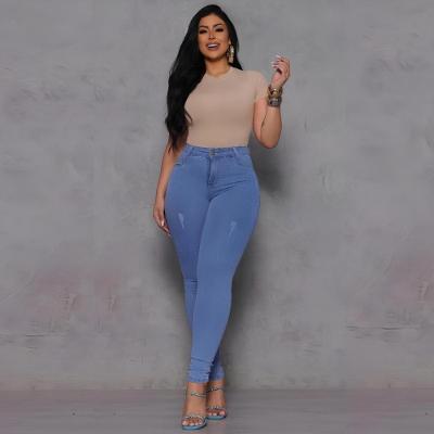 Calça Jeans Vizzary Skinny Puída Cintura Alta Feminina - Azul Claro