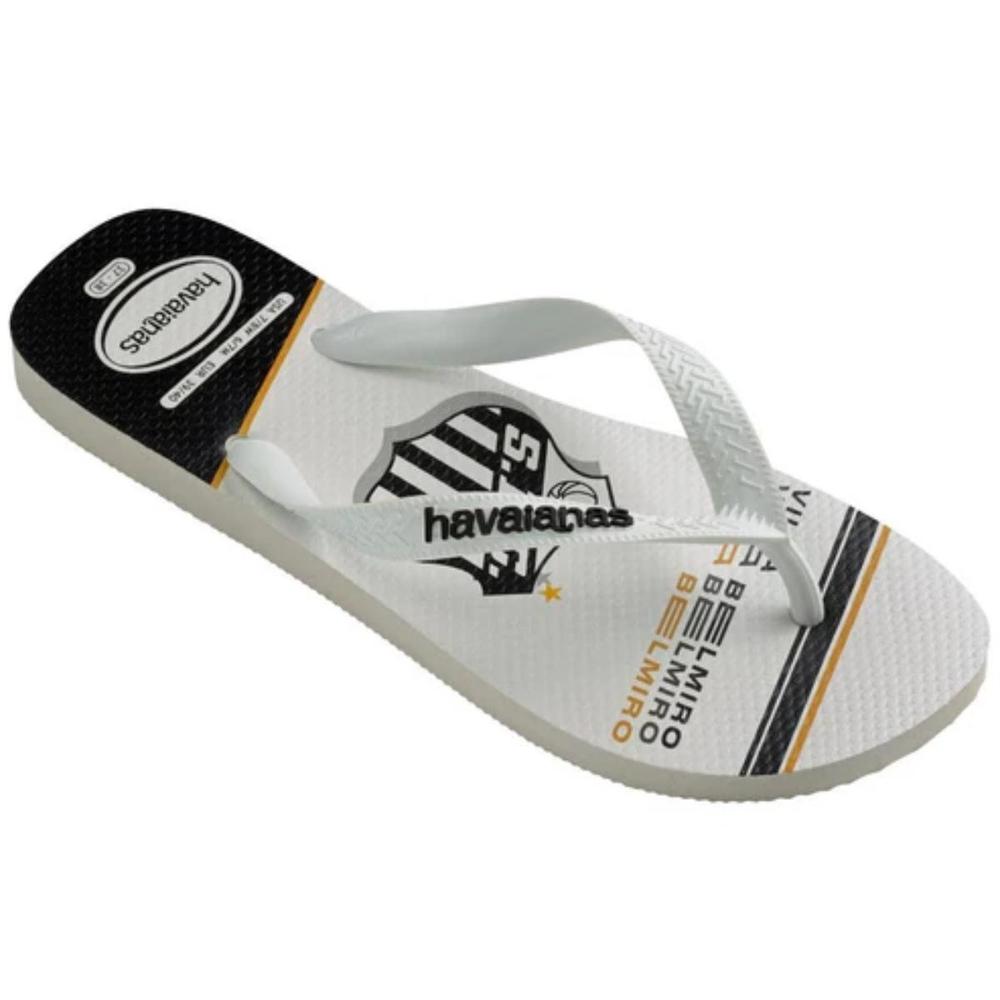 Chinelo Havaianas Top Times Santos Masculino - Branco e Preto - 2
