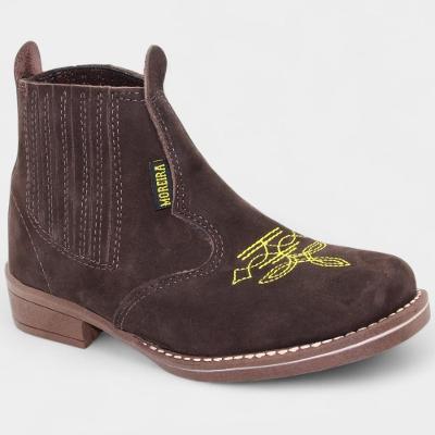 Botina Infantil Couro Moreira Toy Menino - Marrom