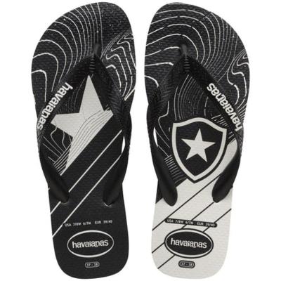 Chinelo Havaianas Top Times Botafogo Masculino - Preto e Branco