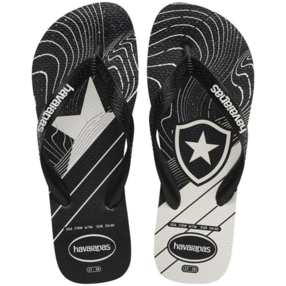 Chinelo Havaianas Top Times Botafogo Masculino - Preto e Branco - 1