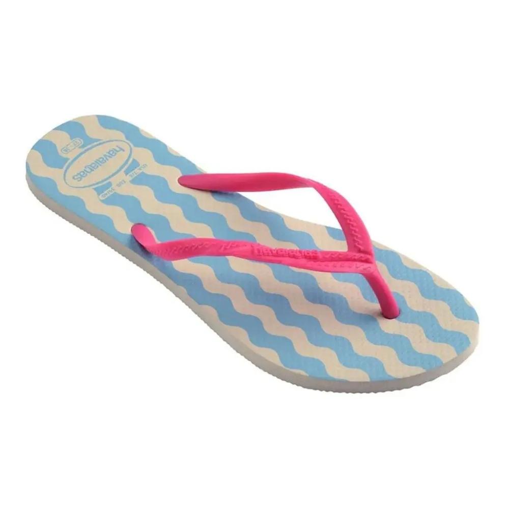 Chinelo Havaianas Fantasia II Feminino - Bege e Azul - 2