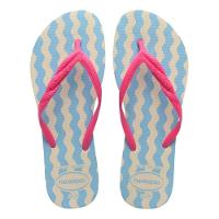 Chinelo Havaianas Fantasia II Feminino - Bege e Azul - 1