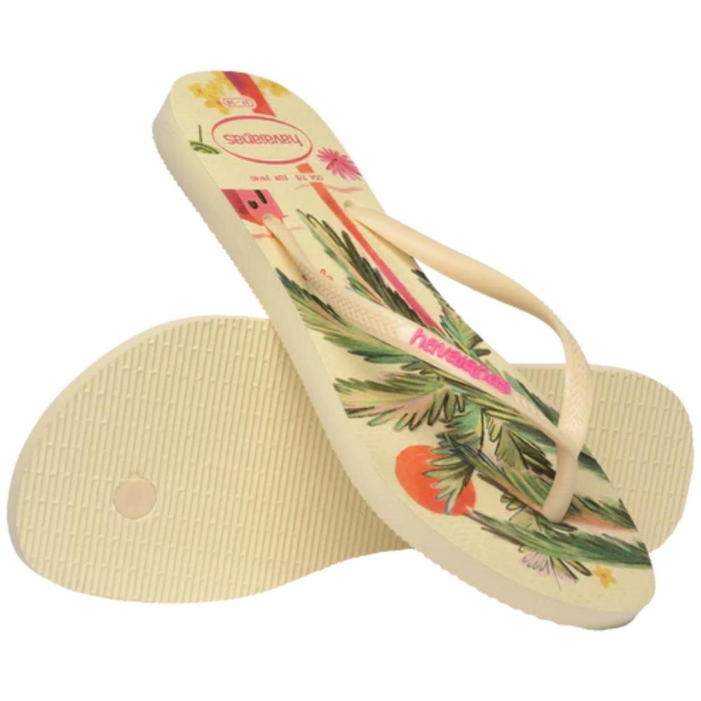 Chinelo Havaianas Slim Summer Bliss Feminino - Bege e Rosa - 4