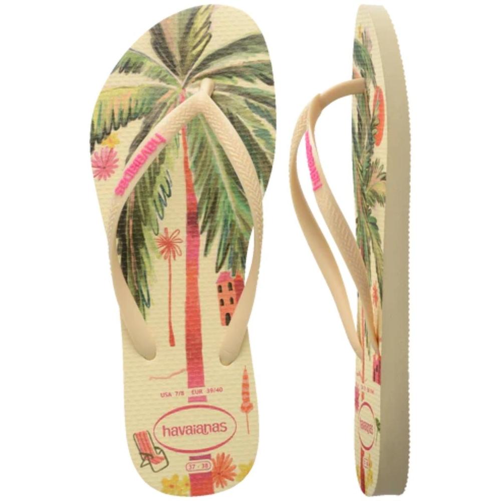 Chinelo Havaianas Slim Summer Bliss Feminino - Bege e Rosa - 5