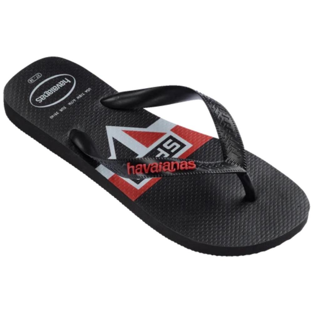Chinelo Havaianas Top Times São Paulo Masculino - Preto e Vermelho - 2