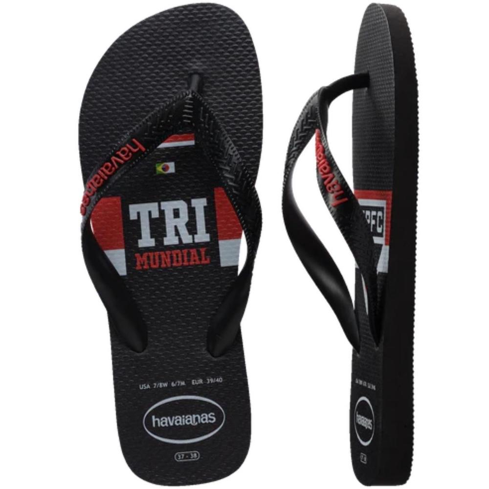 Chinelo Havaianas Top Times São Paulo Masculino - Preto e Vermelho - 5