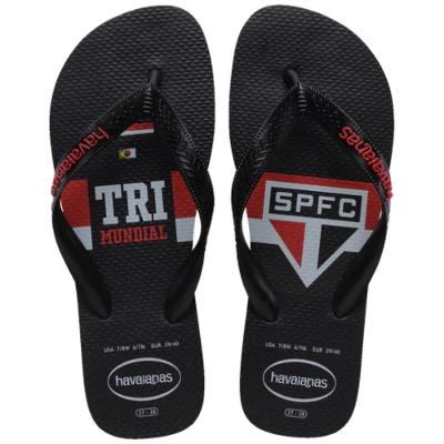 Chinelo Havaianas Top Times São Paulo Masculino - Preto e Vermelho