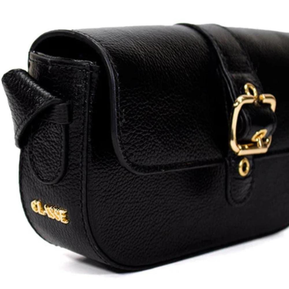 Bolsa Classe Couro Legítimo Bag Clara Feminina - Preto - 4