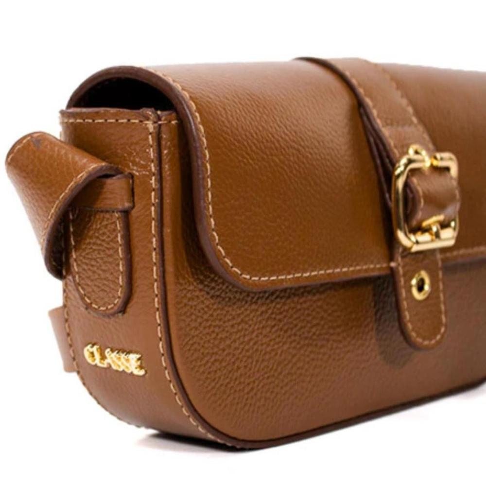 Bolsa Classe Couro Legítimo Bag Clara Feminina - Marrom - 5