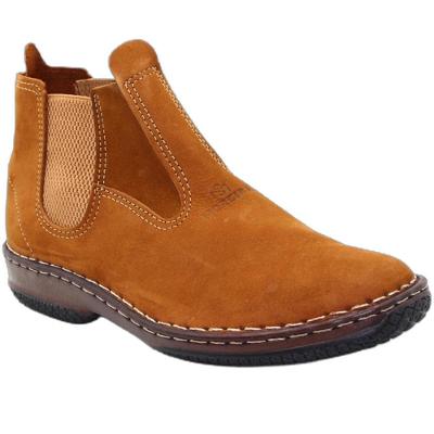 Botina Couro Moreira Espiguete Masculina - Marrom Claro