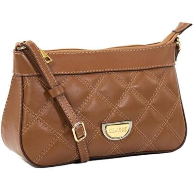 Bolsa Crossbody Classe Couro Legítimo Casual Maia Feminina - Marrom