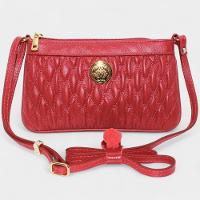 Bolsa Crossbody Classe Couro Legítimo Casual Kelly Feminina - Vermelho - 2