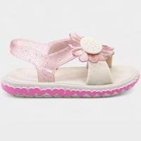 Sandália Infantil Zaxynina Spring Menina - Bege e Rosa - 2