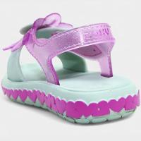 Sandália Infantil Zaxynina Spring Menina - Verde e Rosa