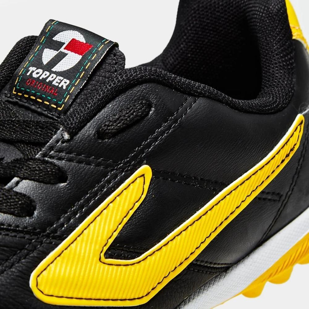 Chuteira Society Topper Furia Unissex - Preto e Amarelo - 6