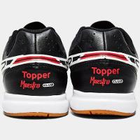 Chuteira Futsal Topper Maestro Club V Unissex - Preto e Vermelho - 7