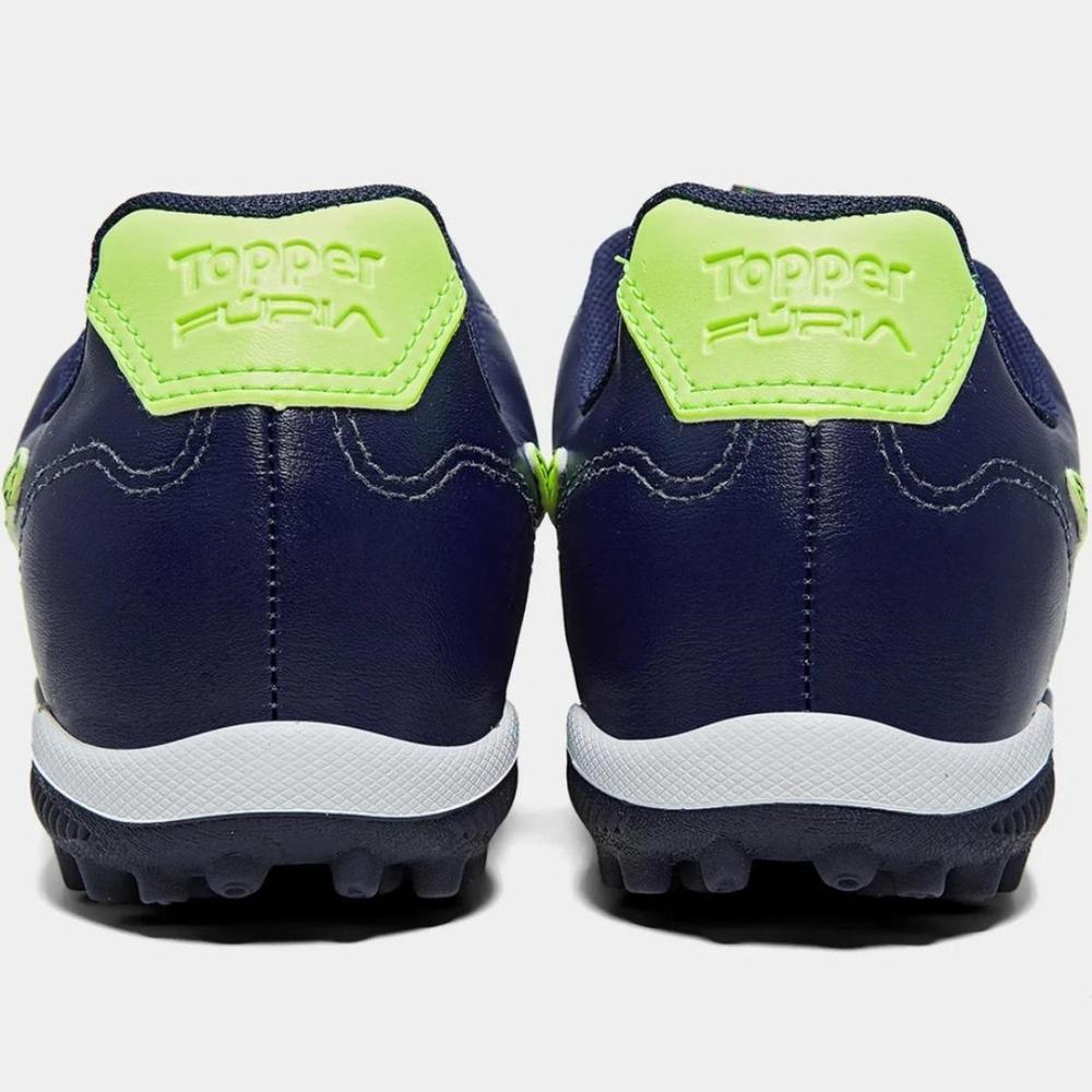 Chuteira Society Topper Furia Unissex - Marinho e Verde - 7