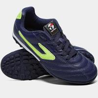 Chuteira Society Topper Furia Unissex - Marinho e Verde - 1