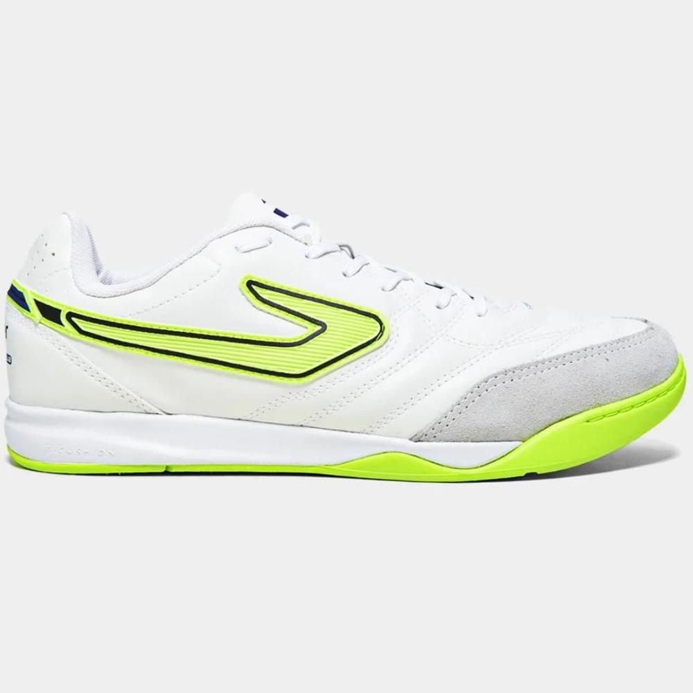 Chuteira Futsal Topper Maestro Club V Unissex - Branco e Verde - 2