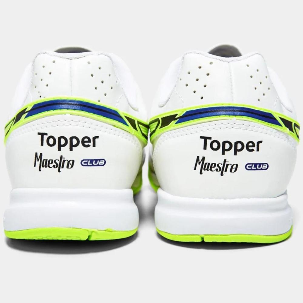 Chuteira Futsal Topper Maestro Club V Unissex - Branco e Verde - 7