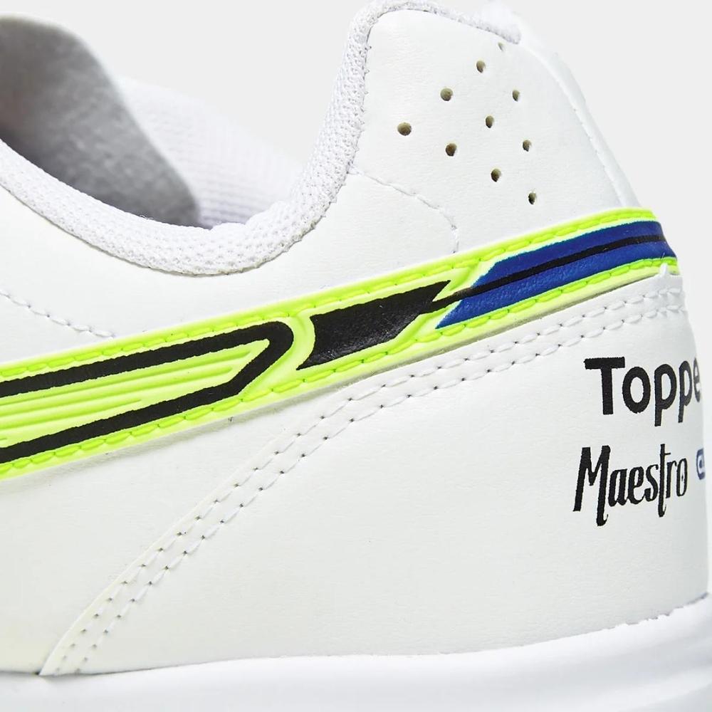Chuteira Futsal Topper Maestro Club V Unissex - Branco e Verde - 8