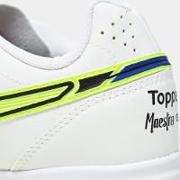 Chuteira Futsal Topper Maestro Club V Unissex - Branco e Verde - 8