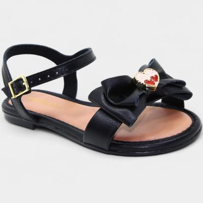 Sandália Infantil Molekinha Laço Detalhe - Preto