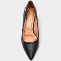 Scarpin Vizzano Salto Baixo Básico Bico Fino Feminino - Preto - 3