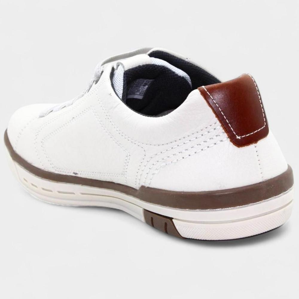 Sapatênis Couro Pegada Microperfuros Masculino - Off White - 4
