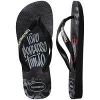 Chinelo Havaianas Top Times Corinthians Masculino - Preto e Branco - 5