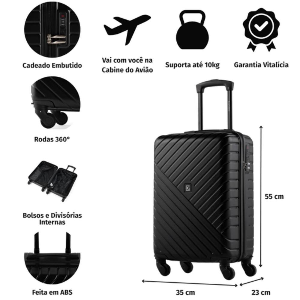 Mala de Viagem Bagaggio Detroit 20 Polegadas - Rosê - 6