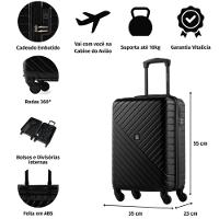 Mala de Viagem Bagaggio Detroit 20 Polegadas - Rosê - 6