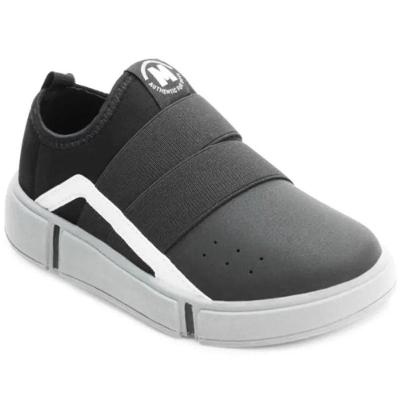 Slip On Infantil Molekinho Recortes Elástico - Preto e Cinza